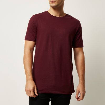Dark red longline t-shirt
